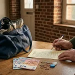 Sac de sport d'un enfant accueilli, formulaire d'inscription à un club et billets comptés sur la table : les assistants familiaux du Pas-de-Calais avancent les 45 premiers euros de chaque activité.