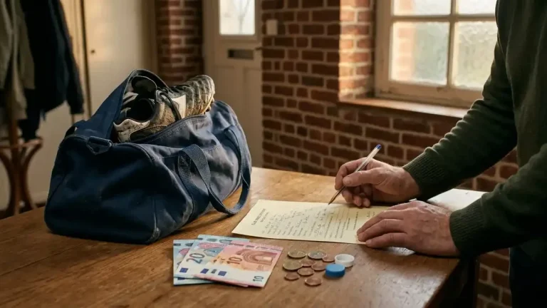 Sac de sport d'un enfant accueilli, formulaire d'inscription à un club et billets comptés sur la table : les assistants familiaux du Pas-de-Calais avancent les 45 premiers euros de chaque activité.