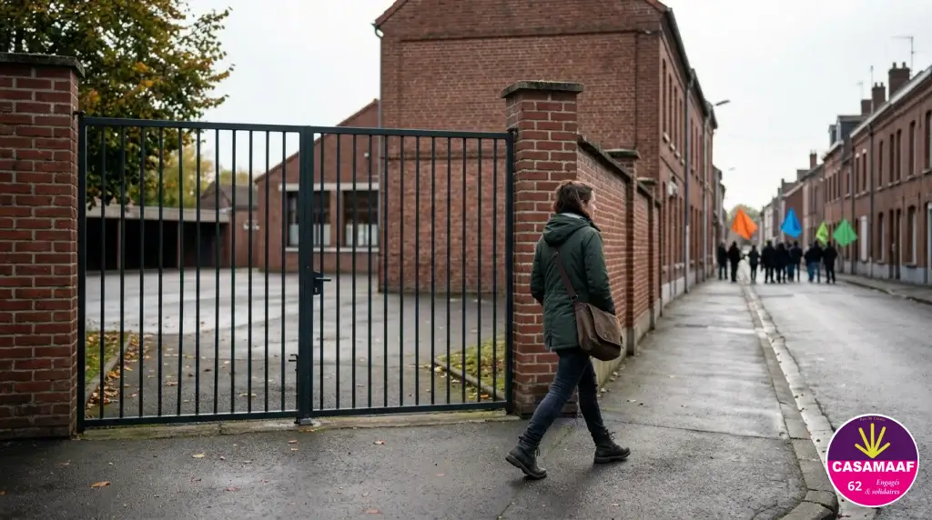 Une assistante familiale quitte l'école où elle a déposé les enfants pour rejoindre le rassemblement du 29 septembre